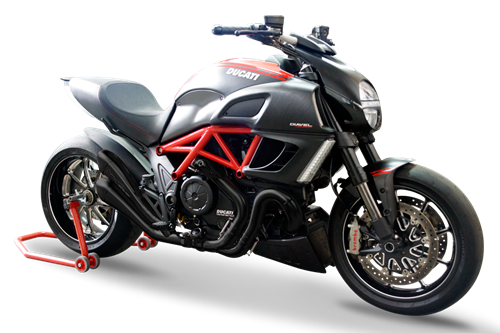 Immagine di DOPPIO TERMINALE HYDROFORM EVOLUTION LINE BLACK PER DUCATI DIAVEL 1200 2011-2016