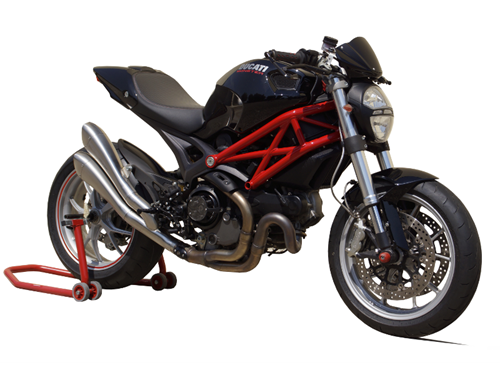 Immagine di DOPPIO TERMINALE HYDROFORM DX A304 SATINATO DUCATI MONSTER EVO