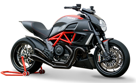 Immagine di DOPPIO TERMINALE RACING HYDROFORM FACTORY LINE BLACK PER DUCATI DIAVEL 1200 2011-2016