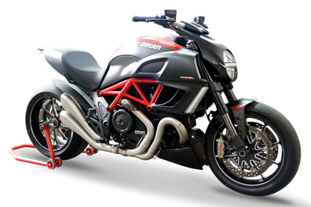 Immagine di DOPPIO TERMINALE HYDROFORM EVOLUTION LINE ACCIAIO PER DUCATI DIAVEL 1200 2011-2016