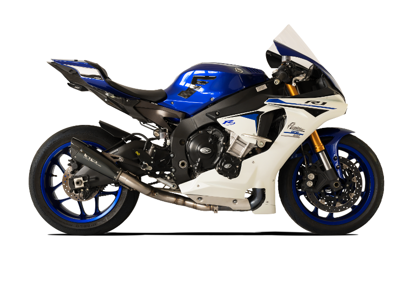 HP Corse. RACING BLACK STEEL EVOXTREME 260 SLIP ON YAMAHA YZF R1 2015 2017