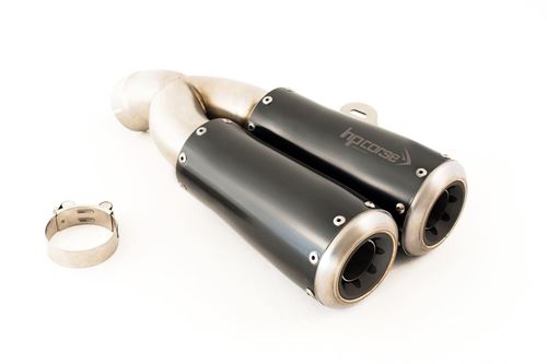 Picture of TWIN SILENCER GP07 INOX BLACK LOW MOUNT BMW R NINE T 14-19