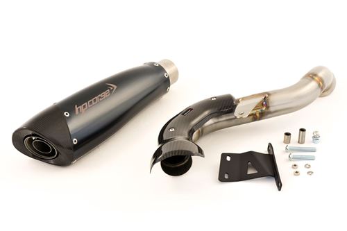 Picture of EVOXTREME 310 BLACK STEEL SLIP ON EXHAUST DUCATI HYPERMOTARD 821 2013-15