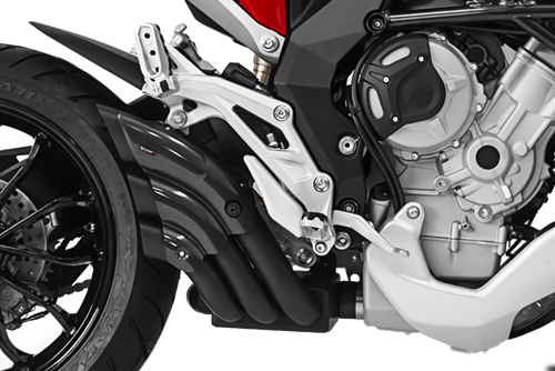 Immagine di TERMINALE HYDROTRE ACCIAIO NERO OPACO CERAKOTE COVER CARBONIO MV AGUSTA TURISMO VELOCE 2014-2023