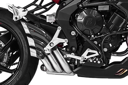 Immagine di TERMINALE HYDROTRE ACCIAIO SATINATO COVER CARBONIO MV AGUSTA RIVALE 800 2012-2020