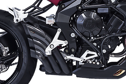 Immagine di TERMINALE HYDROTRE ACCIAIO NERO OPACO CERAKOTE COVER CARBONIO MV AGUSTA RIVALE 800 2012-2020