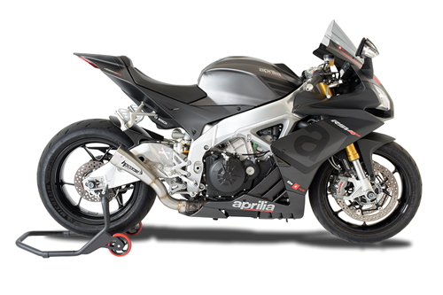 Picture of HYDROFORM SHORT R STAINLESS STEEL RACING SLIP ON EXHAUST WITH GRID FOR APRILIA RSV 4 RR / RF 2015-2016