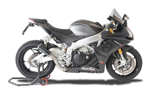 Immagine di TERMINALE RACING GP07 ACCIAIO NERO DBK RETE APRILIA RSV4 2015-2016