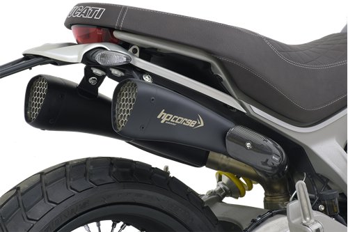 Picture of DUAL SIALENCER HYDROFORM SHORT BLACK DUCATI SCRAMBLER 1100 18-20 RACE