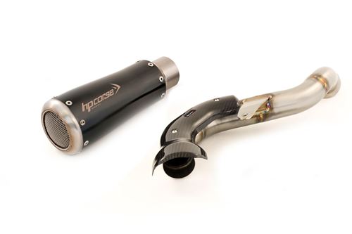 Picture of GP-07 BLACK STEEL HIGH SLIP ON DUCATI HYPERMOTARD 821 13-15 MESH OUTLET