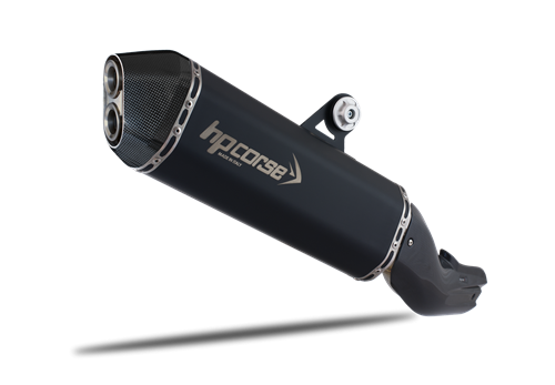 Picture of CERAKOTE GLACIER BLACK STEEL SPS CARBON SLIP ON WITH CARBON END CAP BMW R 1200 R 1250 GS ADVENTURE 2013-2024