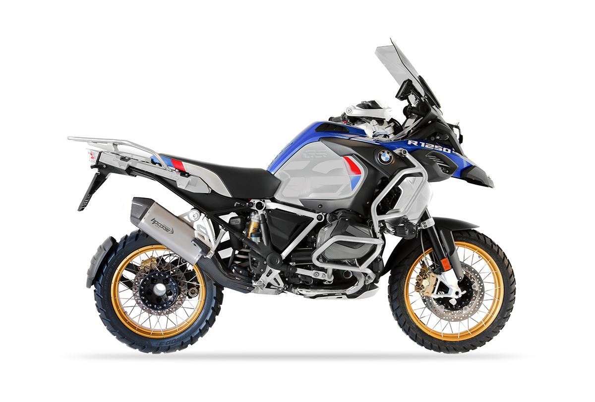 HP Corse. BMW R 1250 GS ADVENTURE 2019 2024 SPS CARBON SHORT TITANIUM SLIP ON
