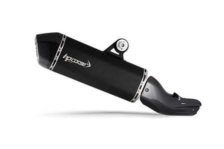 Picture of CERAKOTE GLACIER BLACK STEEL SPS CARBON SLIP ON CARBON END CAP BMW R 1250 GS ADVENTURE 2013-2024