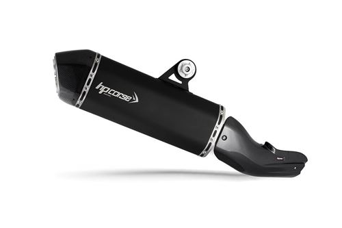 Immagine di TERMINALE SPS CARBON ACCIAIO NERO OPACO CERAKOTE FONDELLO IN CARBONIO BMW R 1250 GS ADVENTURE 2013-2024