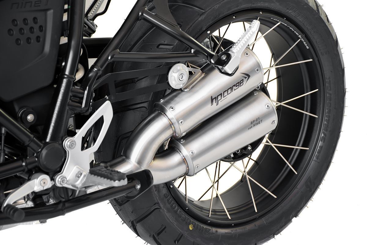 HP Corse. LOW MOUNT DUAL GP-07 SS SLIP ON EXHAUST SYSTEM BMW