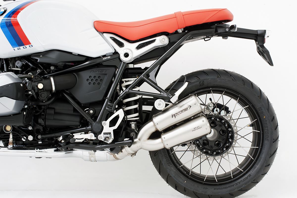 HP Corse. LOW MOUNT DUAL GP-07 SS SLIP ON EXHAUST SYSTEM BMW
